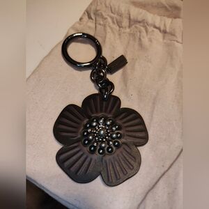 Coach Tea Rose Black Keychain/Charm Accessory